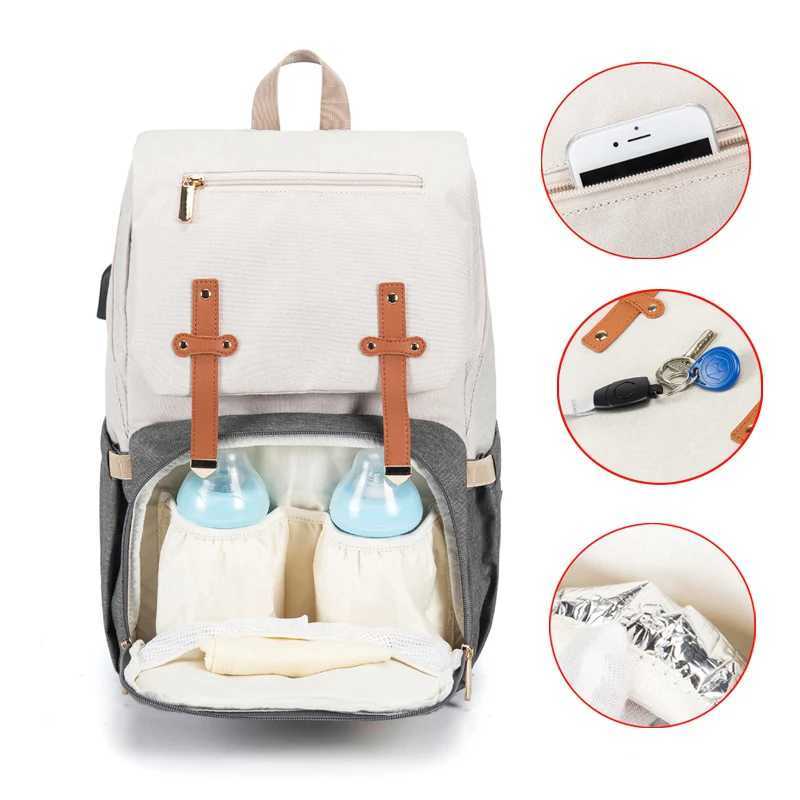 Diaper Backpack Baby Stroller Bag Mummy Daddy Waterproof Oxford Handbag Nursing Nappy Kits Materni Packs USB Warmer Holder NewXJ250928