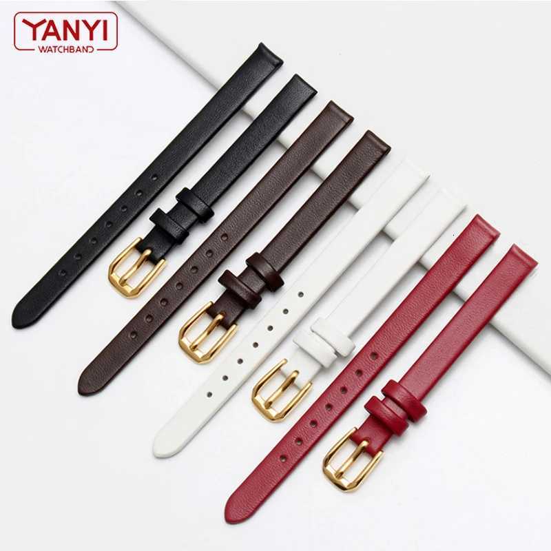 Genuine Leather Watch Bracelet womens fashion watchband wristwatches mini band 6mm 8mm 10mm 12mm red white color small strap W250928