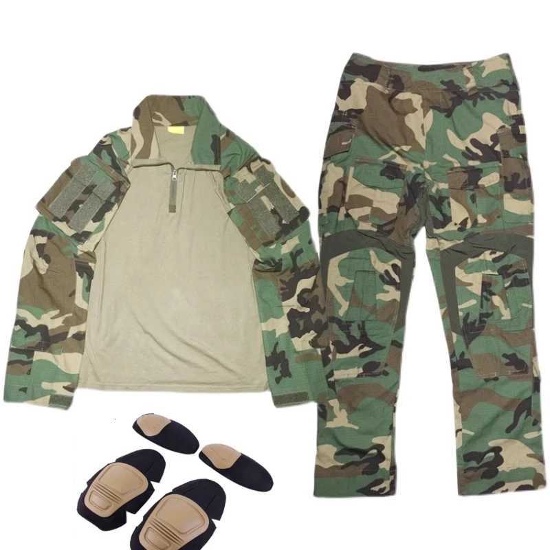 Outdoor Tactical Uniform Top Pants Suit With Knee Elbow Pads Camo Military Combat Clothes Field JACKET Trousers W250928