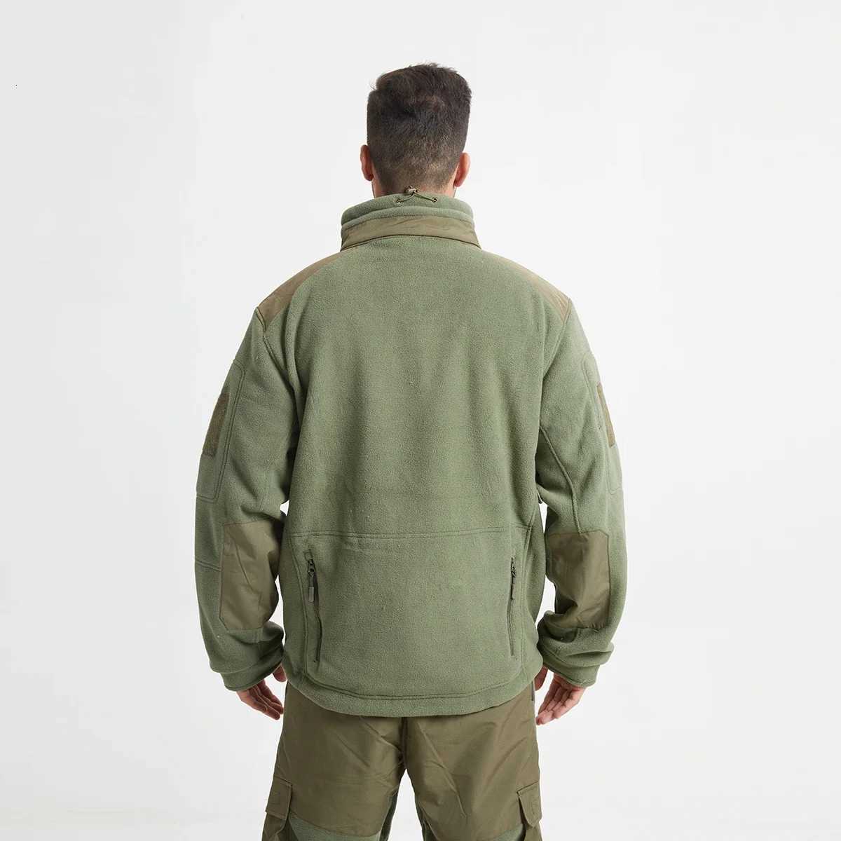 Tactical Jacket Fleece Mens Pants Zipper Pockets Jacket Thermal Suits Work Outwear Thick Warm Casual Tracksuit TwoPiece Suit W250928