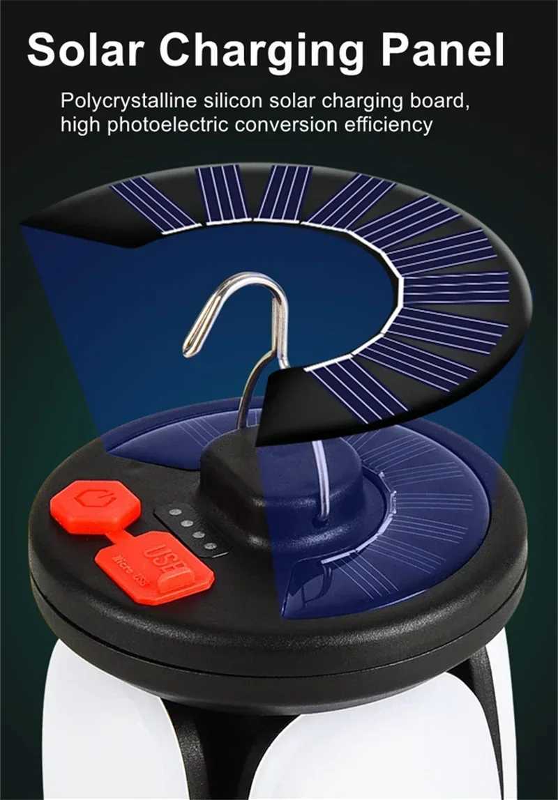 Outdoor Lighting LED Leaf Camping Lamp Hung Emergency Solar USB Rechargeable Tent Camping Lights Fishing Travel Lanterns C250928