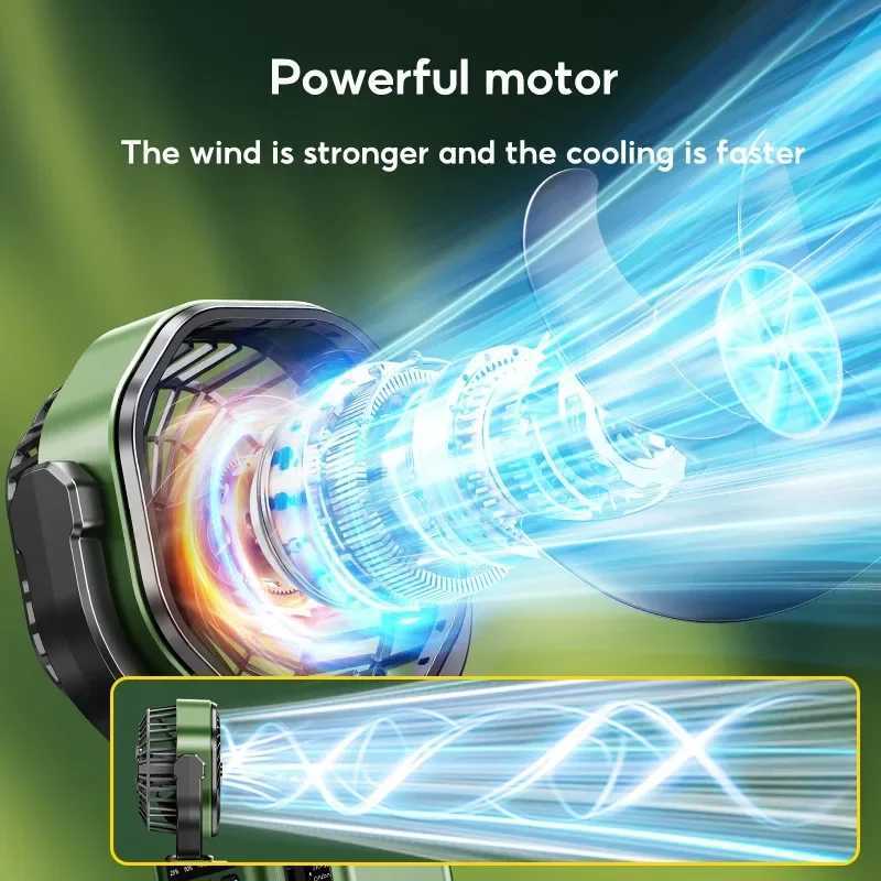 Eary Camping Solar Fan With 6000mAh Battery Powered Tent Camp Fan With Light 4 Speed Wind Adjustable Air Cooling Fan For Outdoor C250928