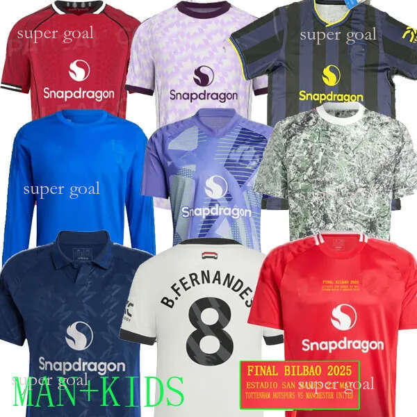 25 26 RASHFORD Stone Roses Soccer Jerseys GARNACHO HOJLUND George Best MARTINEZ CASEMIRO MOUNT Lunar third 2025 football shirt fans B. FERNANDES kids JERSEY