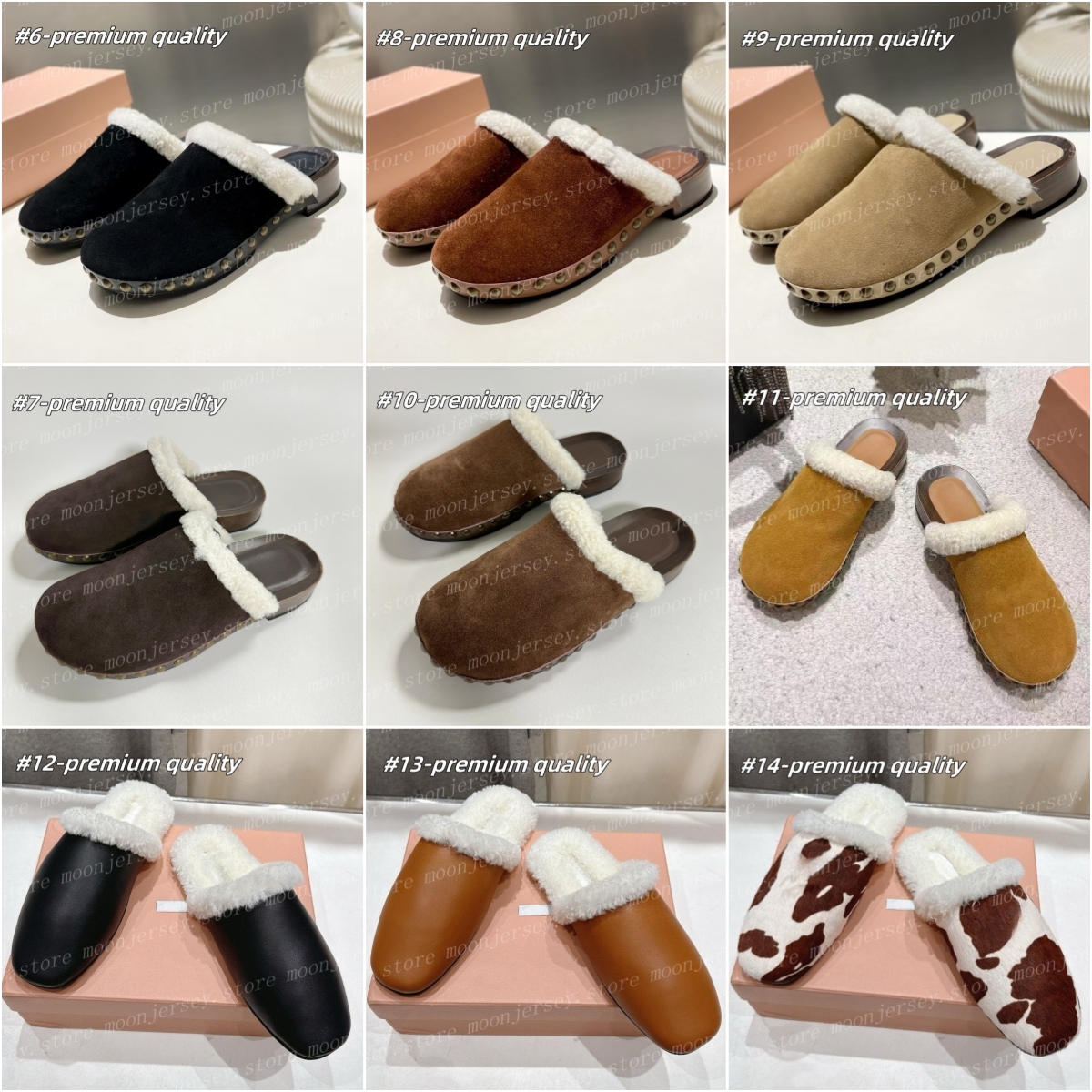 Premium Designer Loafers Women's Fur Slippers Fashion Outdoor Shoes for Autumn Winter Festival Gifts 32368