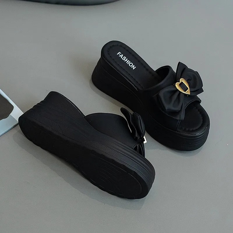 Women Fashion Thick Sole Home Platform Slippers Summer Clogs Non Slip Elevated Slides Shoes Non-Slip Thick Heel House Sandals: Stylish Slide Footwear 
