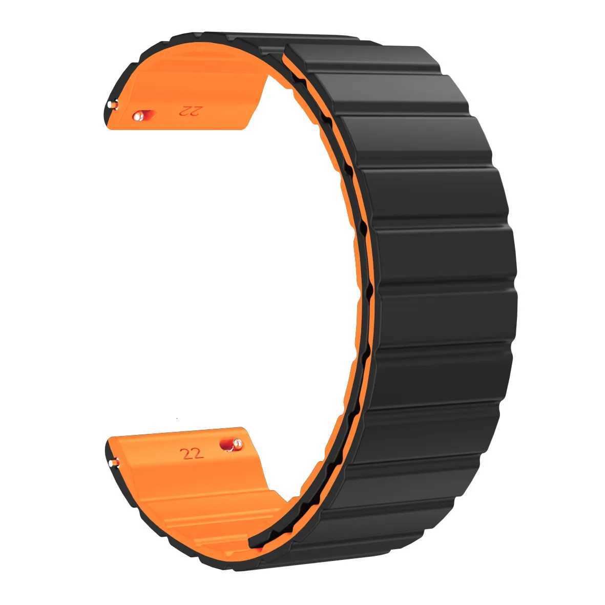 16mm 18mm 20mm 22mm Silicone Magnetic Rubber Watch Strap Band For Smart Sport Watch Connected Bracelet Man Watchband Watchstrap W250928