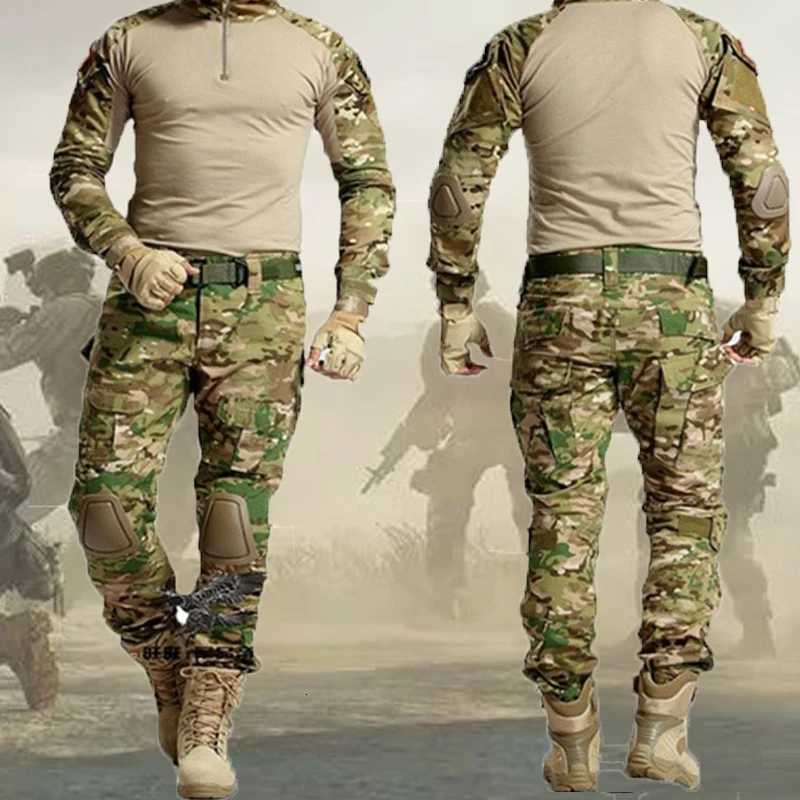 Tactical Uniform Airsoft Suits Training Camo Hunting Clothes Ripstop Combat Shirts Cargo Pants Men Paintball Hiking Sets W250928