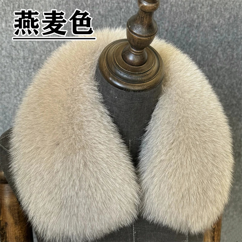 Natural Fox Fur Collar Removable Real Fur Square Collar for Coat Fashion Accessory for Women down Jacket Large Scarf Scarves 250928