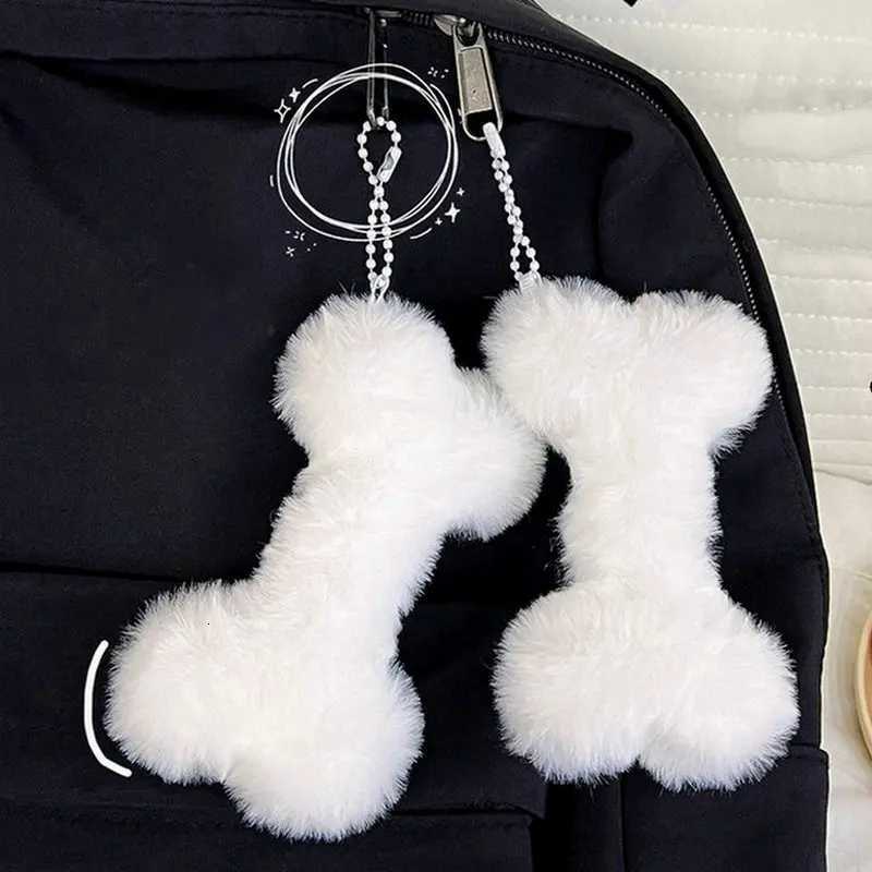 31PCS Cute Animals Bone Plush Toy Keychain Girls Fluffy Soft Cute Backpack Bag Pendant White Keychain Charms Keychains GiftsXJ250928
