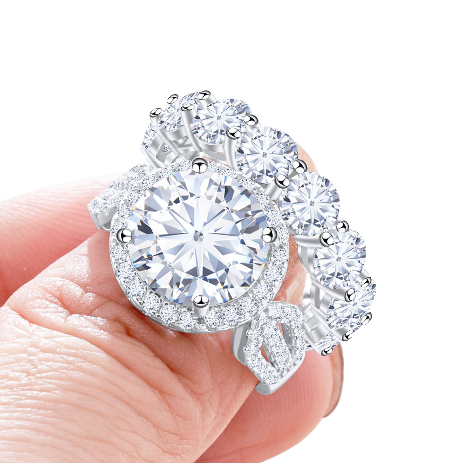 Designer ring for women men ring 925 sterling silver 12CT moissanite luxury ring with box set with GRA certificate can pass diamond testing, wedding r