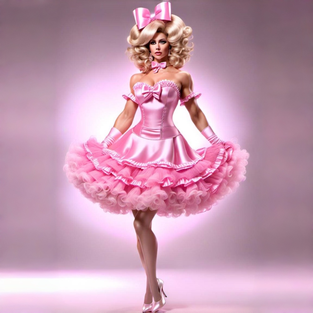 Ruffles Pink Short Prom Dresses Sweetheart Sleeveless Puffy Satin Ball Gown Lolita Cosplay Party Dress Customized Special Occasion Wear Homecoming