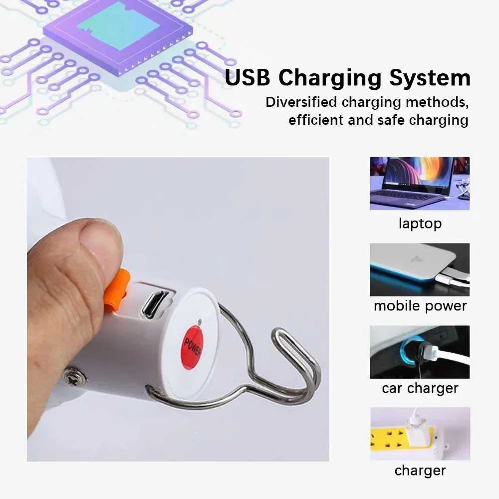 40W100W120W Camping Brightness Light Portable Rechargeable Dimming LED Bulb Outdoor Tent Light Emergency Night Light with Hook C250928