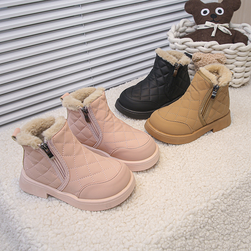 Autumn new women's boots, children's Martin boots, fashionable short boots, trendy wool lined cotton shoes, designer shoes