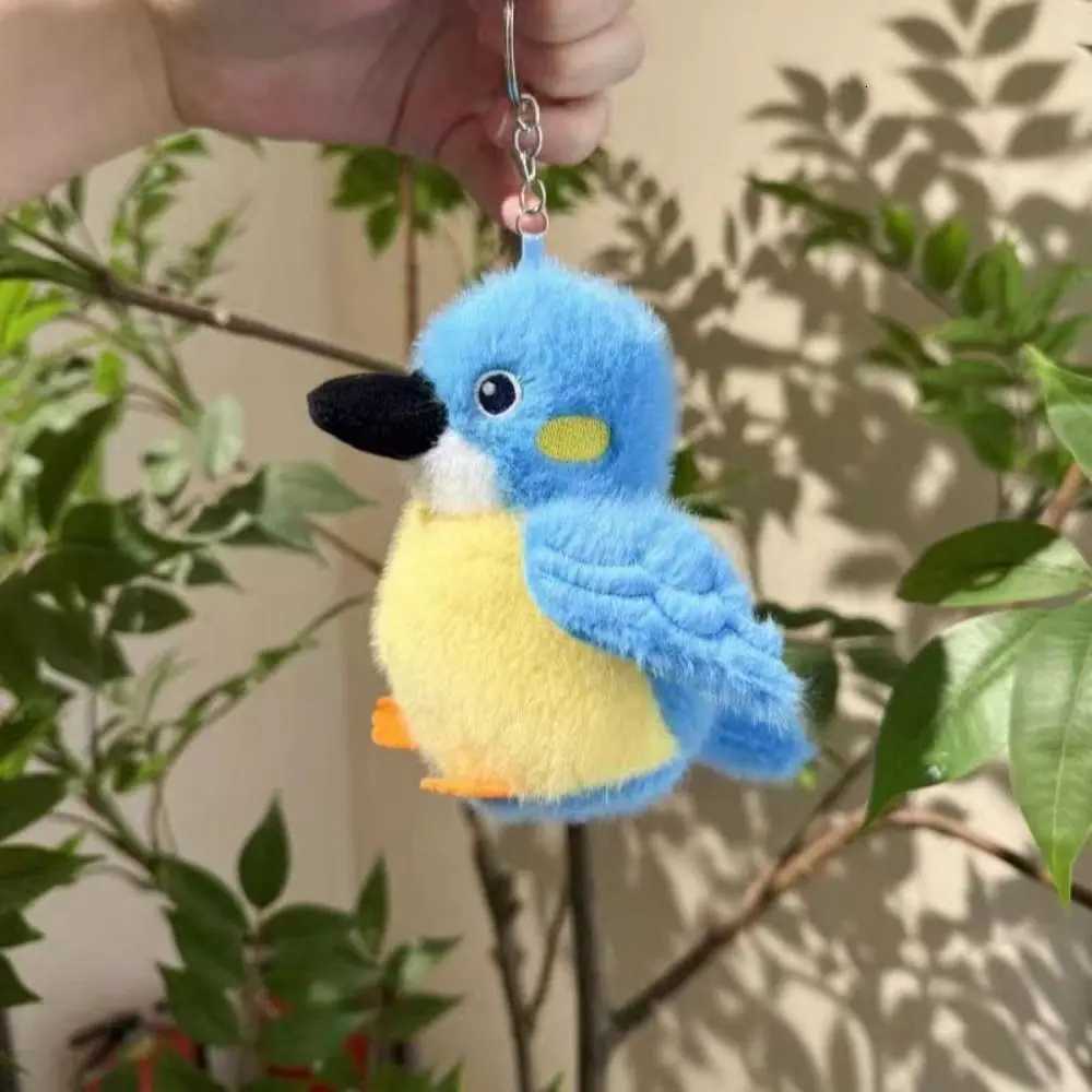 Colorful Cute Animal Bird Plush Keychain Simulation Sparrow Parrot Plush Doll Realistic Kawaii Furry Birds Keyrings Bag PendantXJ250928