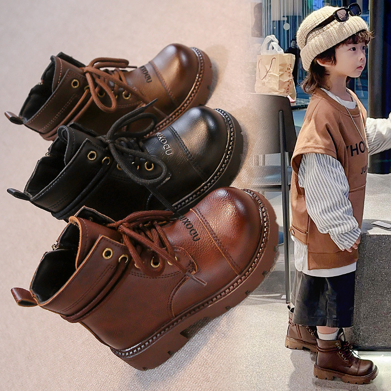 Autumn and winter new children's boots, fashionable boys and girls' boots, Martin boots, British fashion retro boots, designer shoes