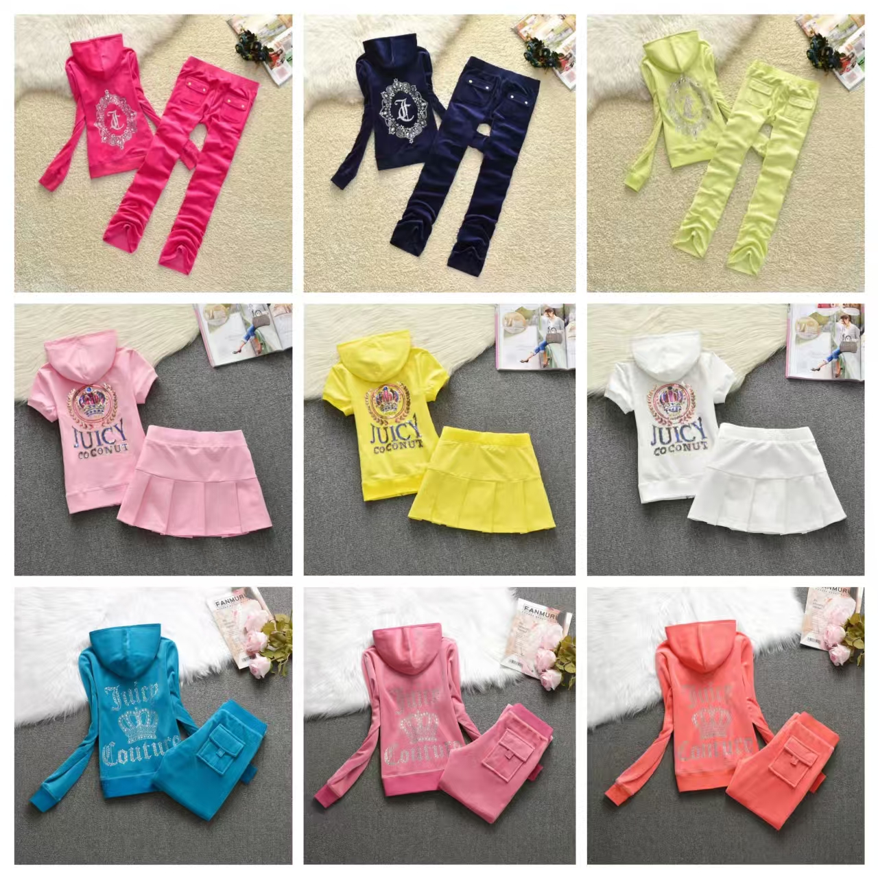 Women's Quality Velvet Hoodie Long Sleeve And Jogging Juicy Tracksuit Womens Juicy Two Piece Pants Hoodie Pants Suit Autumn Velvet Leisure Sports And Trousers SIZE