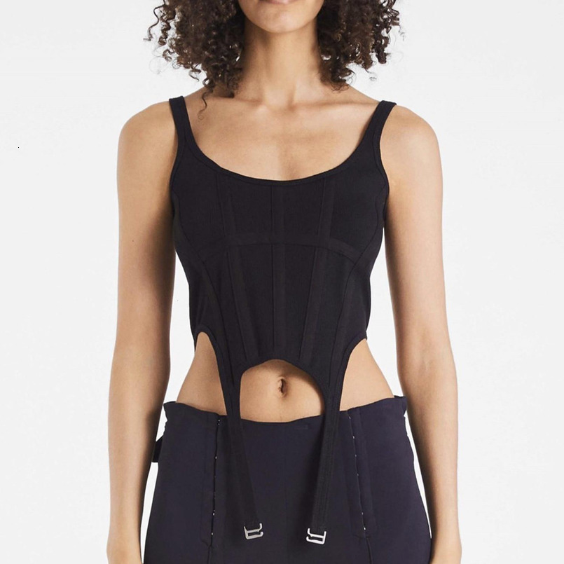 Womens Tanks Camis Sexy cropped tops women Summer knit tank top women corset top white crop top ribbed pothook cute black tops punk clothes 230504