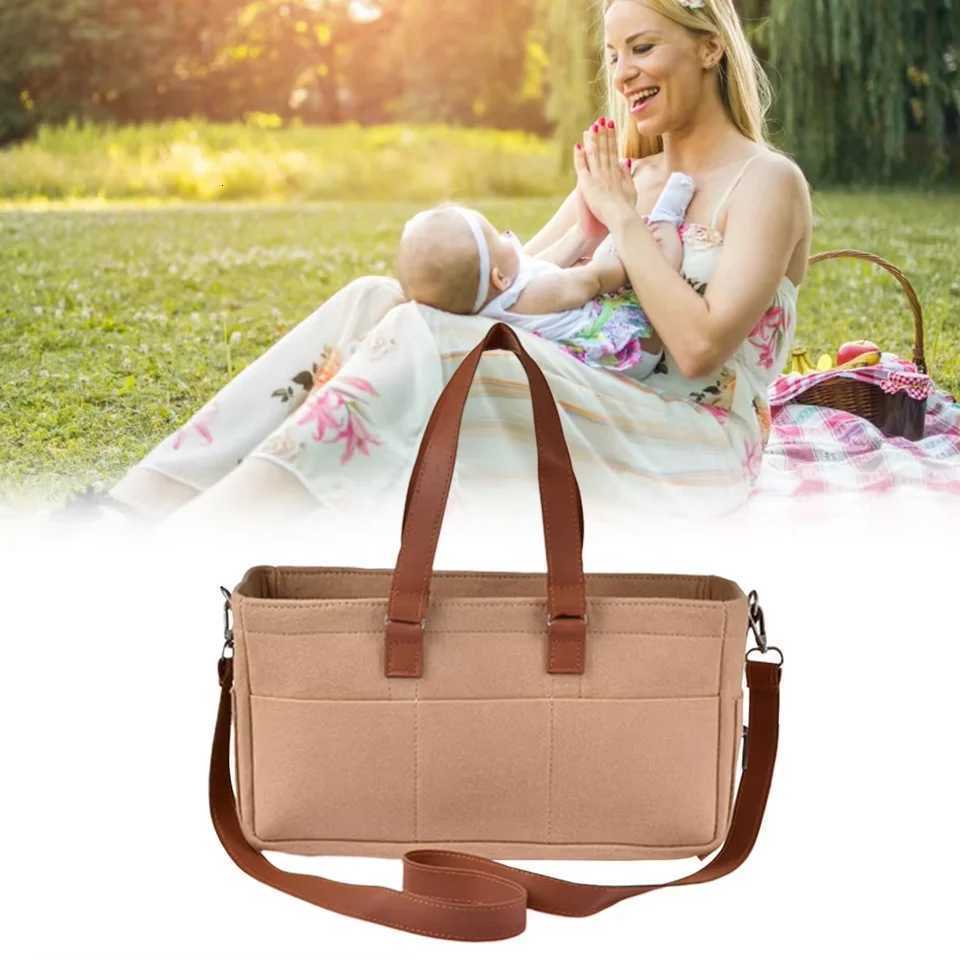 Baby Felt Storage Nursery Organizer Basket Infant Diaper Bag with Handle Caddy Changing Nappy Kids Storage Carrier Large PocketXJ250928