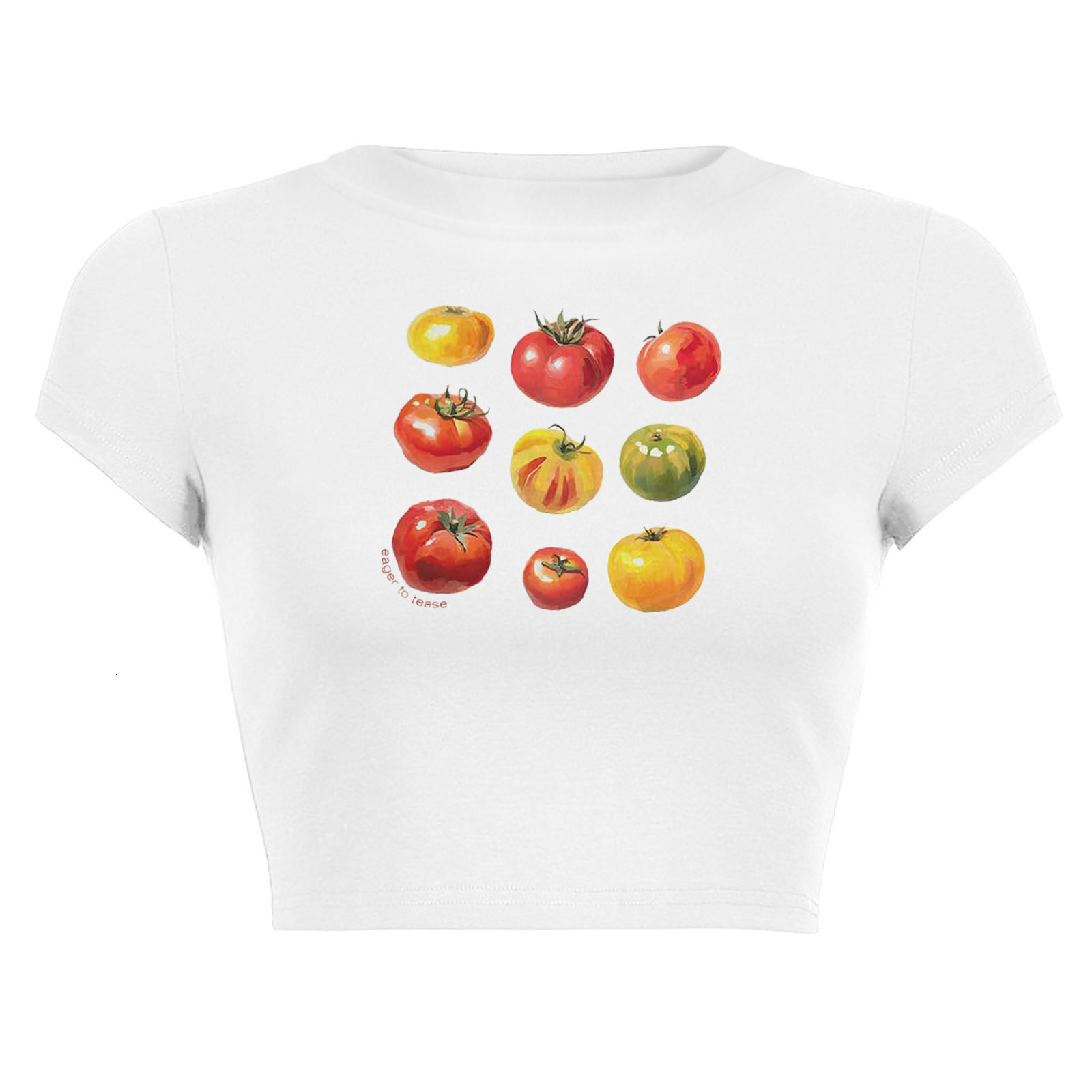 New Y2K Short Sleeve Womens Round Neck Spicy Girl Short TShirt 250628