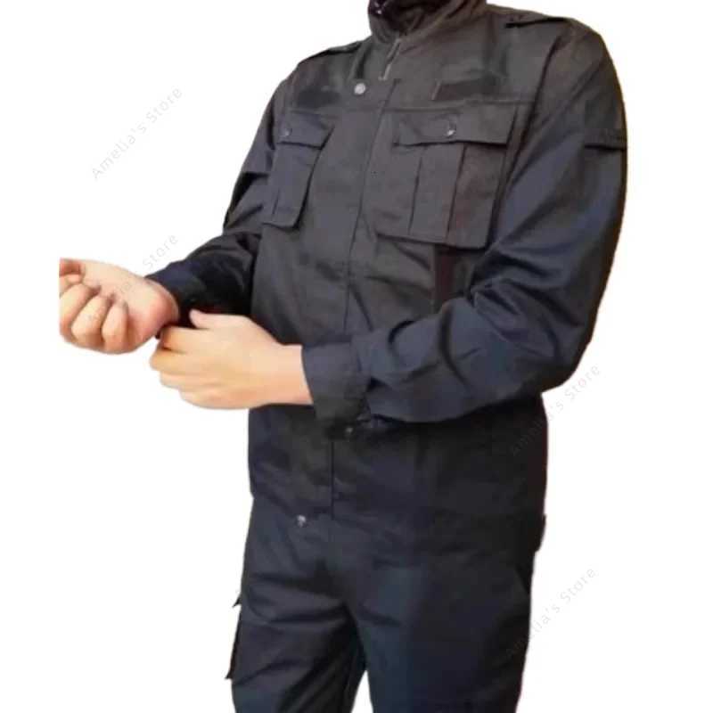 Black Tactical Combat Shirt Pants Set Men Shooting Suit Hiking Clothing Hunting Jacket Training Security Guard Uniform W250928