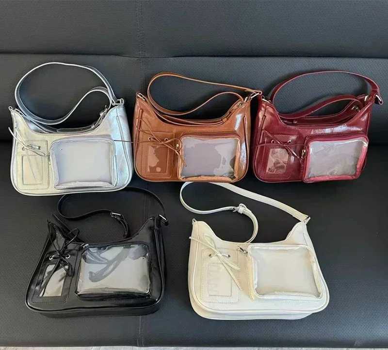 1Pc Black Y2k Harajuku Shoulder Bags Kawaii Japanese Fashion Transparent ItaBag JK Uniform Bag Korean Style School Crossbody Bag Z250928