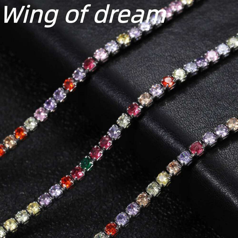 Sterling Sier Set 18cm-55cm Tennis Necklace Bracelet 4mm Colored Zircon Anniversary Party Wedding Jewelry Gift