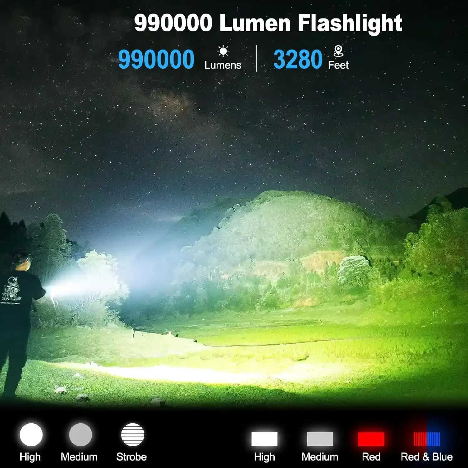 Strong Light Flashlight Charging Long Endurance Outdoor Multifunctional Longrange Illumination Flashlight with Work Light D250928