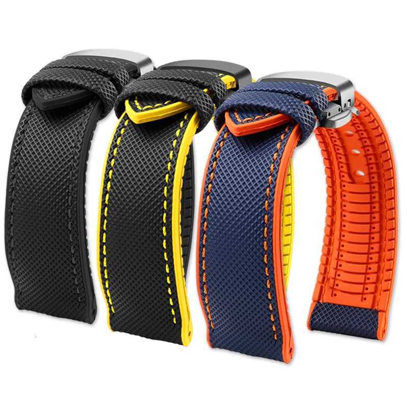 Canvas Nylon Rubber StrAP 20mm 22mm 24 Waterproof WATCHband for Men accESSories W250928