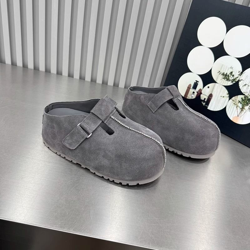Free Shipping New Design Arrival Comfortable Breathable Plain Color Thick Sole Casual Slippers Outdoor Commute Convenient High Quality Slippers Grey C
