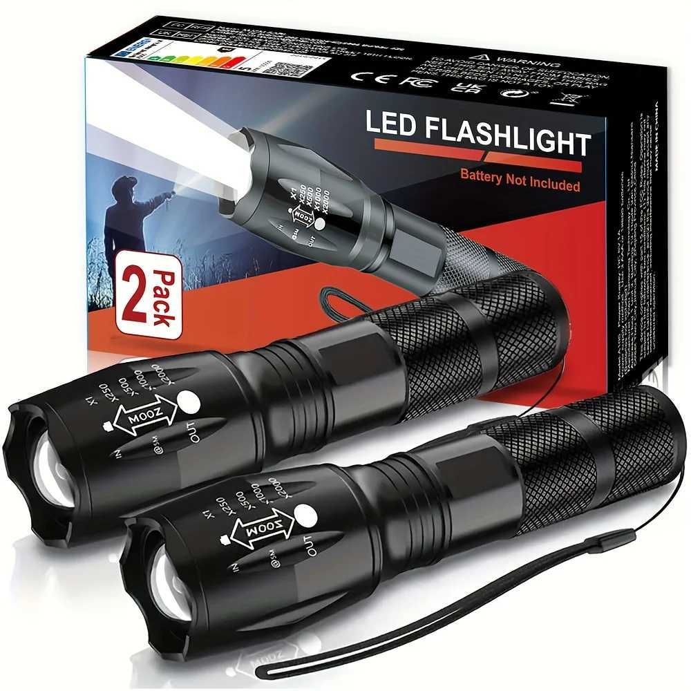 2pcs Led Flashlight Suitable for Camping Hiking Fishing Mountaineering Exploration Emergency Use D250928