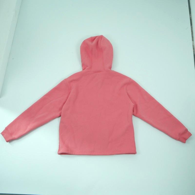 Solid Color Fleece Hoodie with Zip Collar - American Retro Casual Top, Unisex, Customizable Pattern-04007