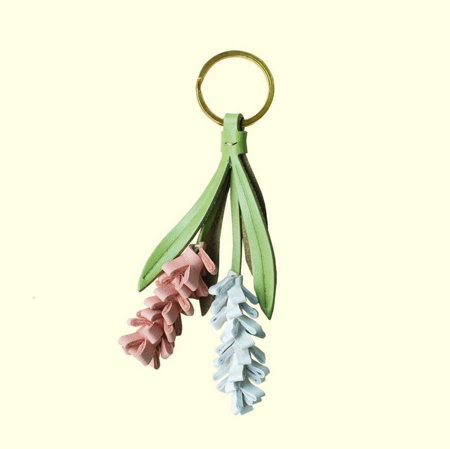 Luxury Cowhide Leather Lavender Charm For Womens Bag Fashion Keychain Durable Exquisite Workmanship Bag Decoration Bag Accessories Y250928as