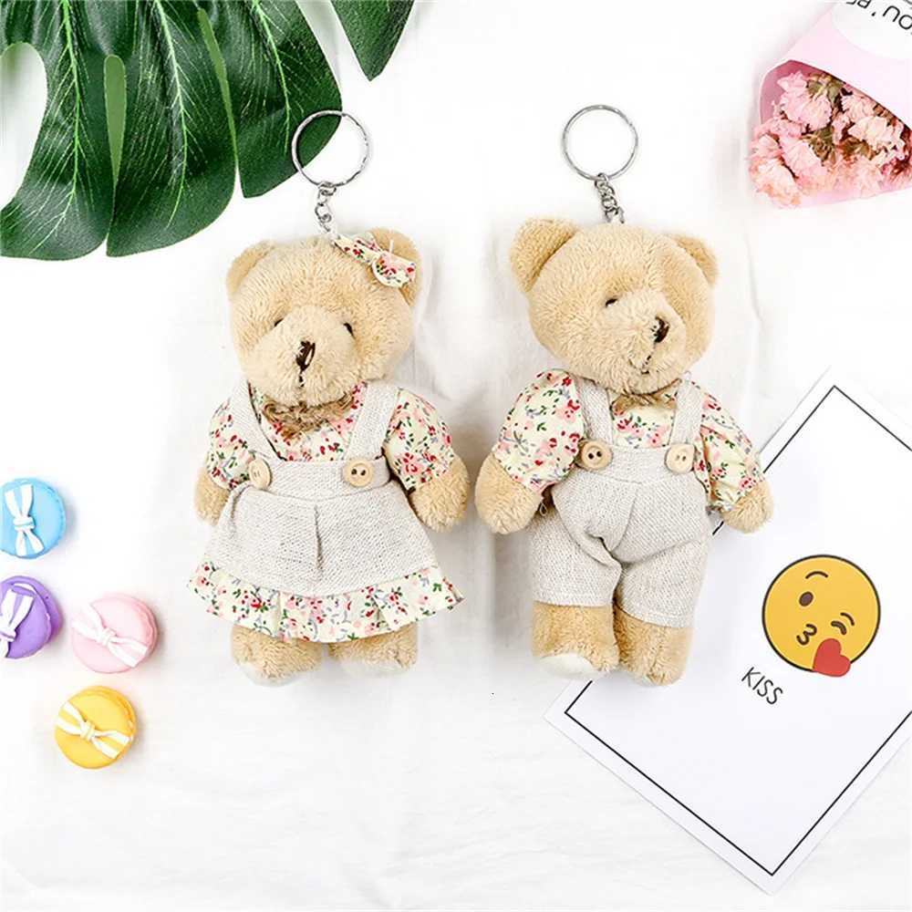 Cute Girl Fluffy Couple Rabbit Key Chain Women Plush Bear Keychain On Bag Car Trinket Jewelry Party Wedding Toy Doll Lover GiftXJ250928