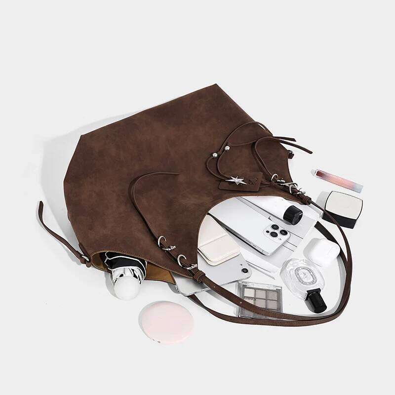 Autumn And Winter Vintage Faux Suede tote bag Commuter Large Capacity Shoulder bag With Purse bags