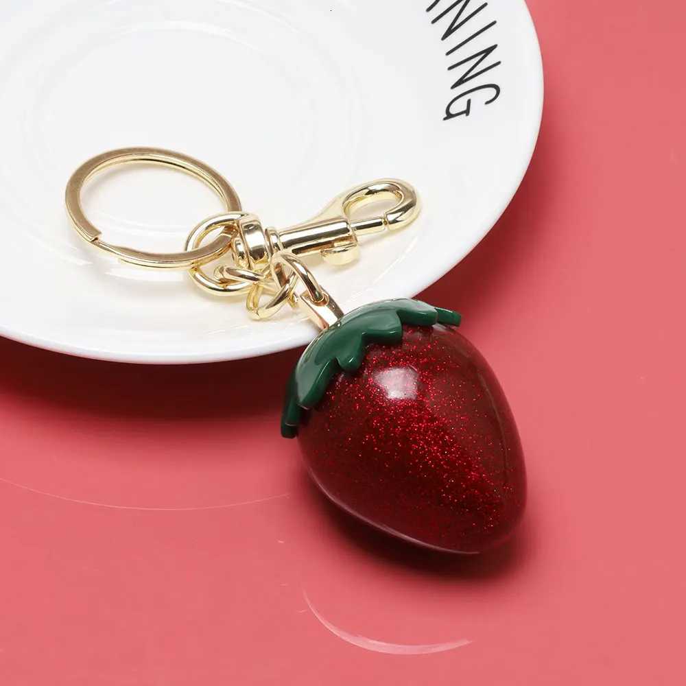 Bag Charms Keychain Red Cherry and Strawberry Fruit Pendant for Womens Purse Accessories Suitable for daily casual wear Practical and cute featuring v