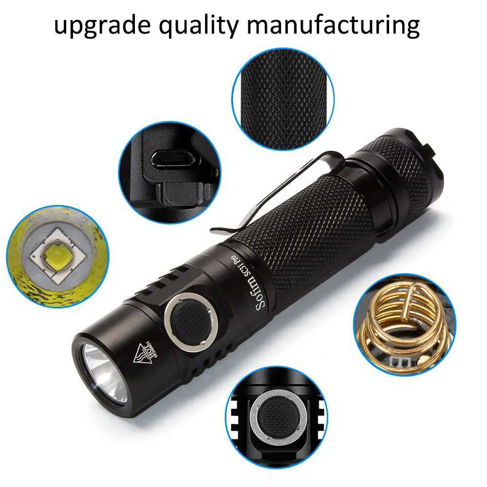 Sofirn SC31 Pro SST40 LED 2000LM Anduril Outdoor Tactical Flashlight Powerful Rechargeable USB C 18650 Torch D250928