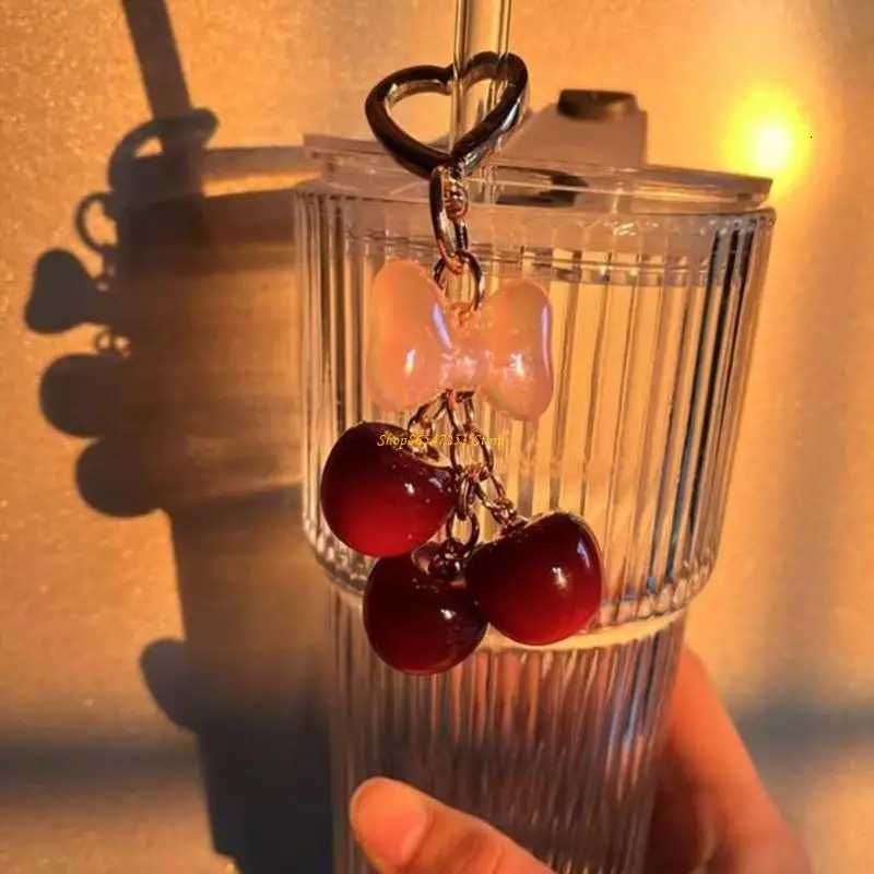 Luxury 4XBF Fashion Cherry Bowknot Keychain Pendant Accessory For Womens Bags And Keys Y250928