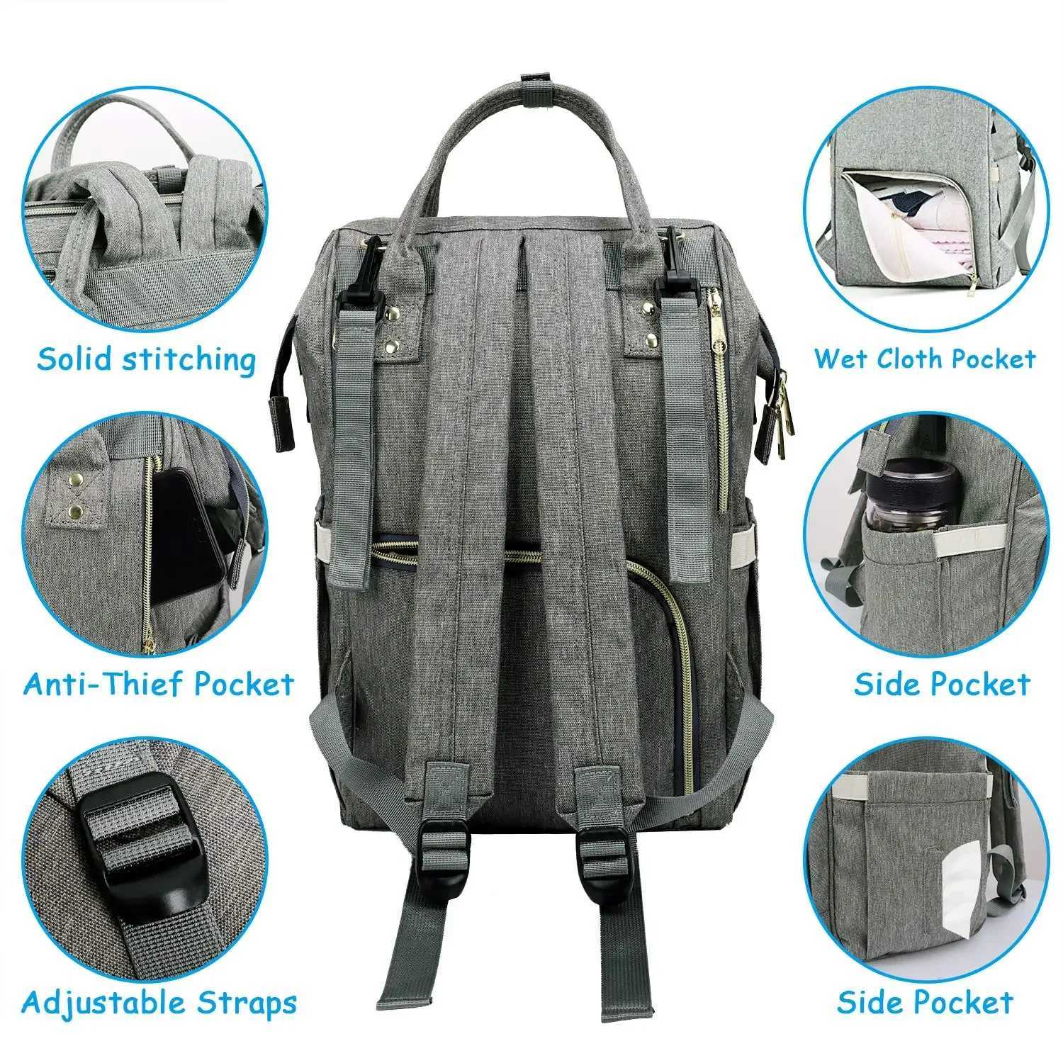 Large Capaci Diaper Bag Backpack Waterproof Materni Bag Baby Diaper Bags With USB Interface Mummy Travel Bag For StrollerXJ250928