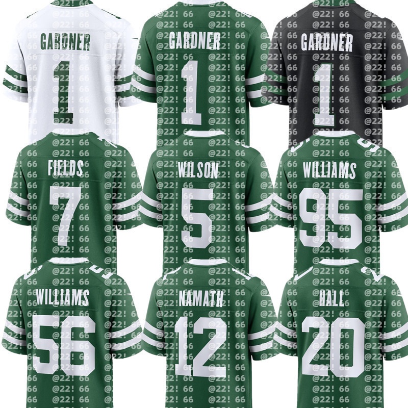 nfl Jets Jersey Joe Namath Joe Klecko Curtis Martin Ahmad Sauce Gardner Garrett Wilson Breece Hall Quinnen Williams Braelon Allen Justin Fields Jermaine Johnson II