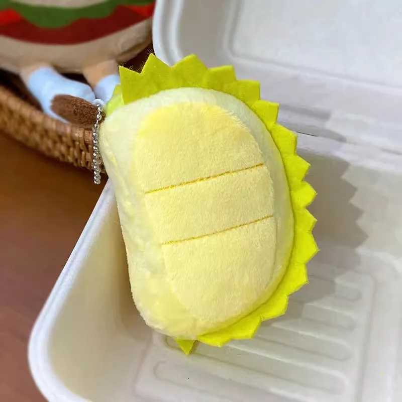 Creative Stress Relief Plush Toys Simulation Fruit Keychain Pendant Cute Cartoon Durian Doll Bag Charm Keychain Weird Ins StyleXJ250928