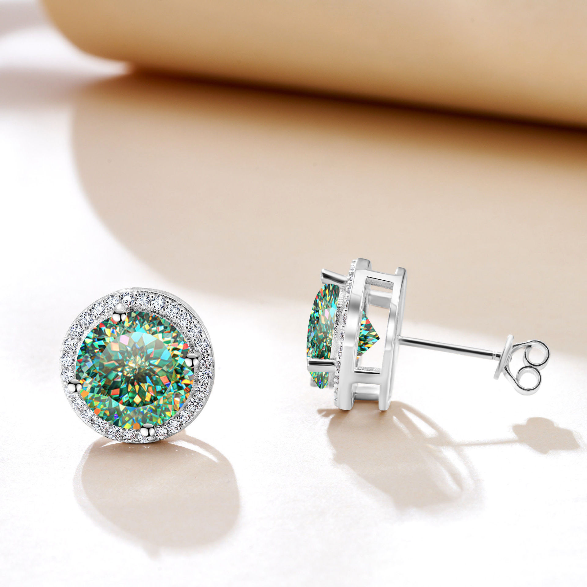 Designer earrings 5CT moissanite earrings in white gold with GRA certificate earrings for men women