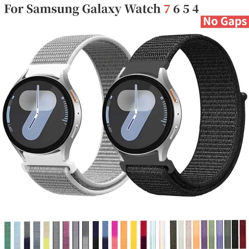 Nylon strap for Samsung Galaxy Watch 7 6 5 4 40mm 44mm No Gaps Breathable wristband for Galaxy watch 6 4 Classic 47mm 43mm 46mm W250928