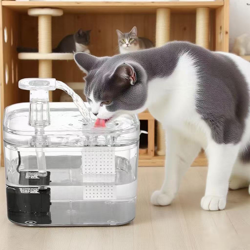 1.5L transparent environmentally friendly cat fountain electric circulation filter pet water dispenser cat product