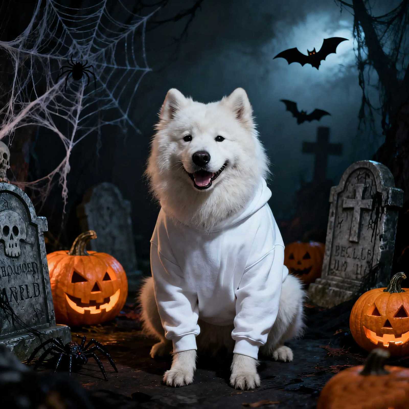 Halloween Pet Hooded Sweatshirt Cats Dogs Celebrating Halloween Parties EasterThemed Print Pattern Autumn And Winter X250928