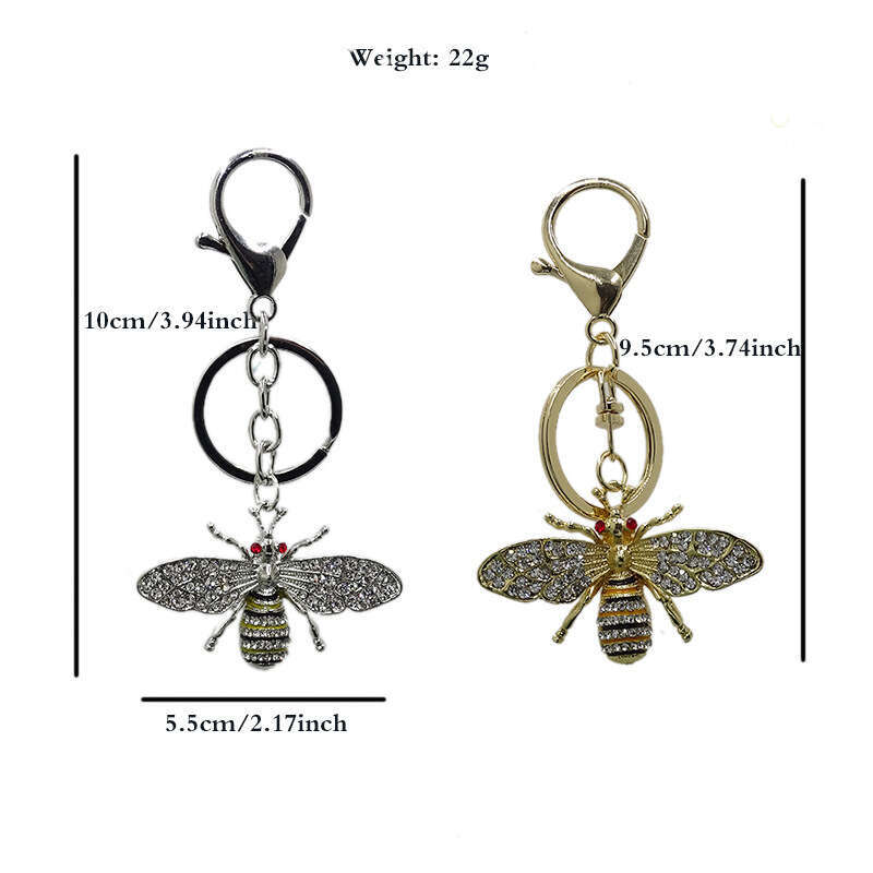 Fashion Accessories Alloy Inlaid Diamond Oil Drop Little Bee Bag Pendant Car Keychain