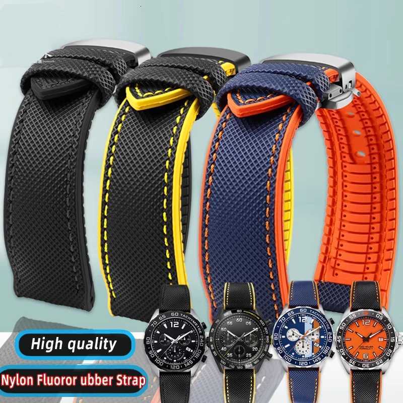 Canvas Nylon Rubber StrAP 20mm 22mm 24 Waterproof WATCHband for Men accESSories W250928