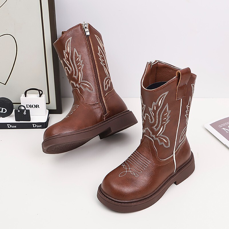 Autumn and Winter New Women's Western Cowboy Boots Multi functional Retro Children's Martin Boots Northwest Wind Grassland Boots Fashion Des