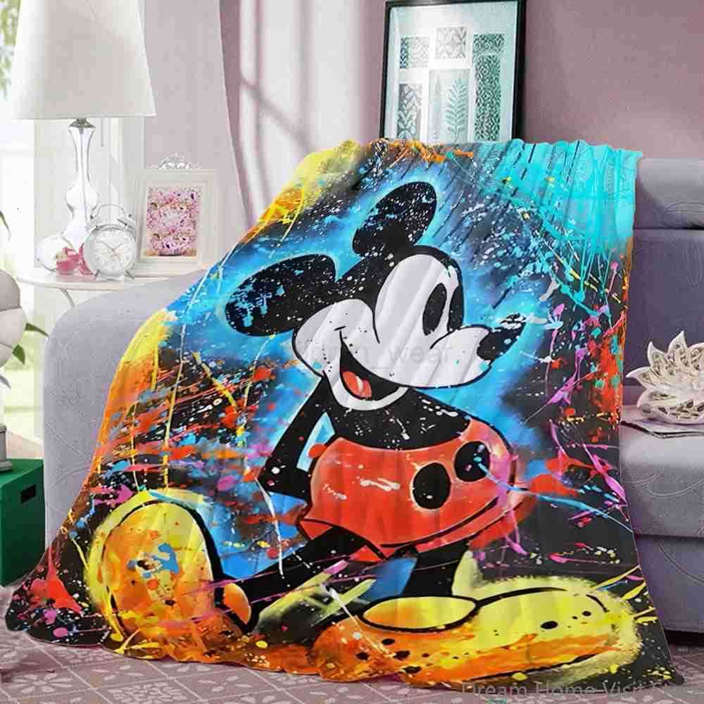 Disney Mickey Mouse Cartoon Flannel Blanket - Soft & Fuzzy Throws for Kids & Adults