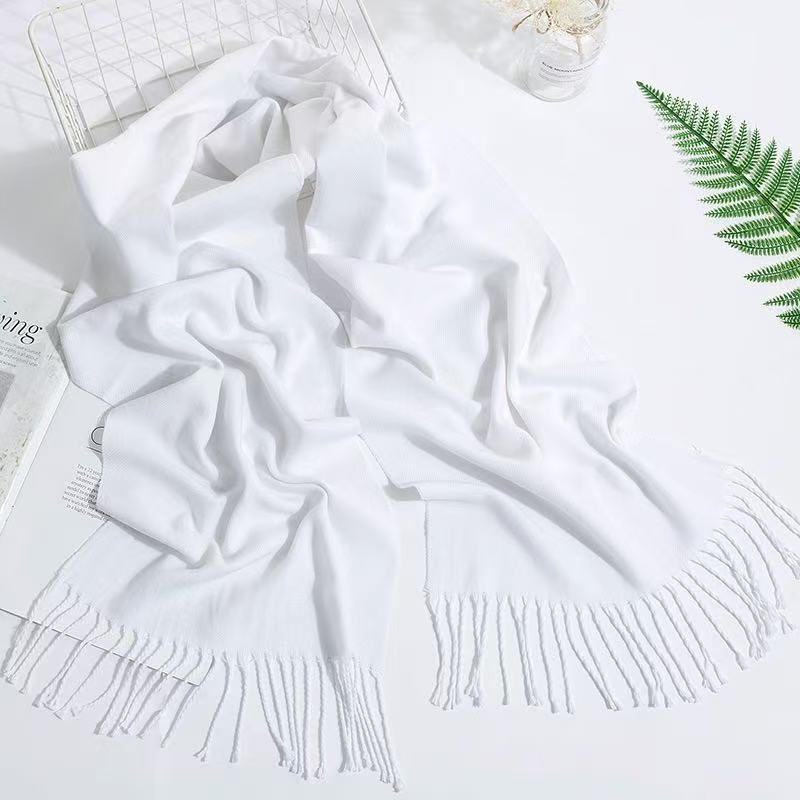 T1883 Cashmere Scarf, Korean Style, Versatile, Solid Color, Keeps You Warm
