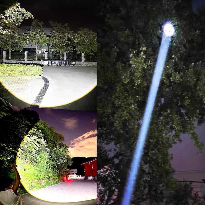 90000000LM 1000W Ultra Powerful LED Flashlight TypeC Rechargeable COB Torch Lamp Long Shot 6000M Tactical Light Fishing Camping D250928